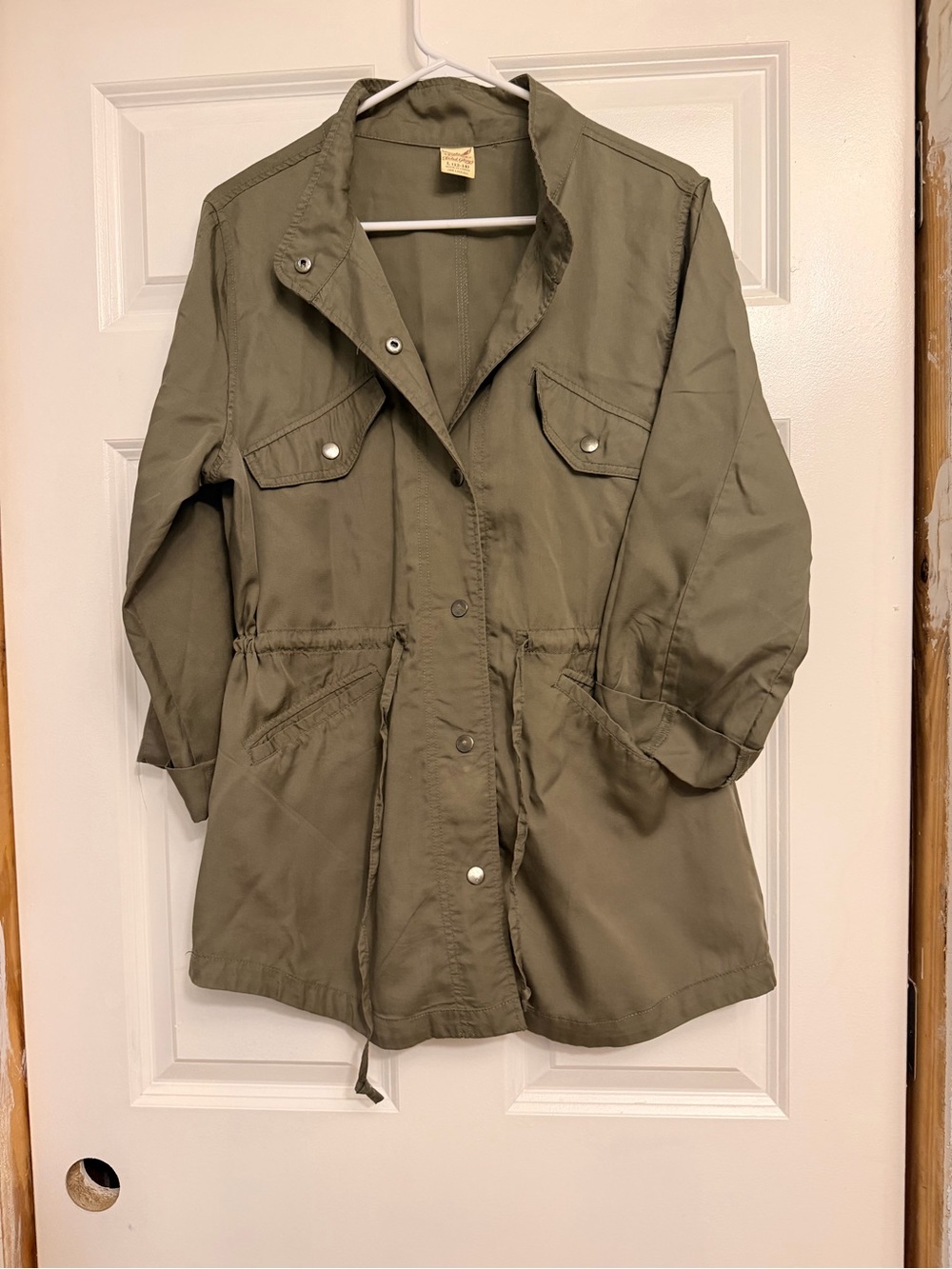 Faded Glory Olive Utility Drawstring Jacket size L